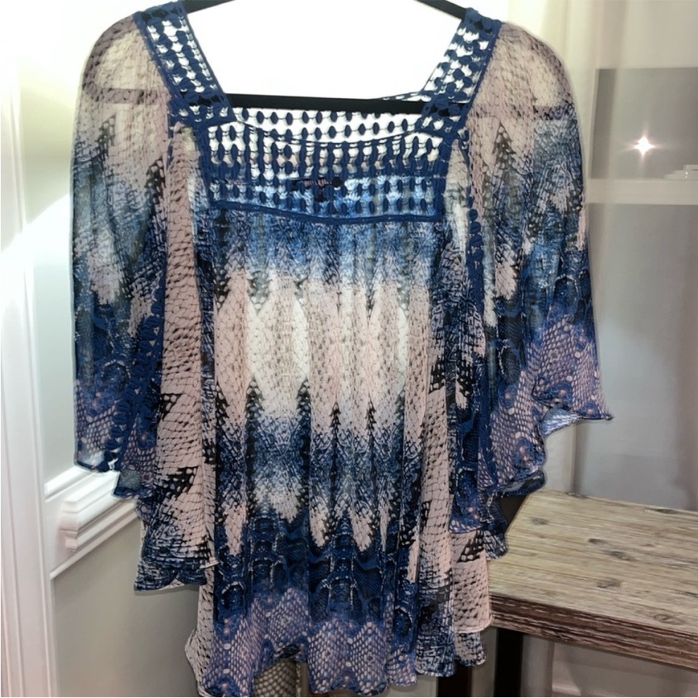 Daniel Rainn Sheer Top Boho Sz Small